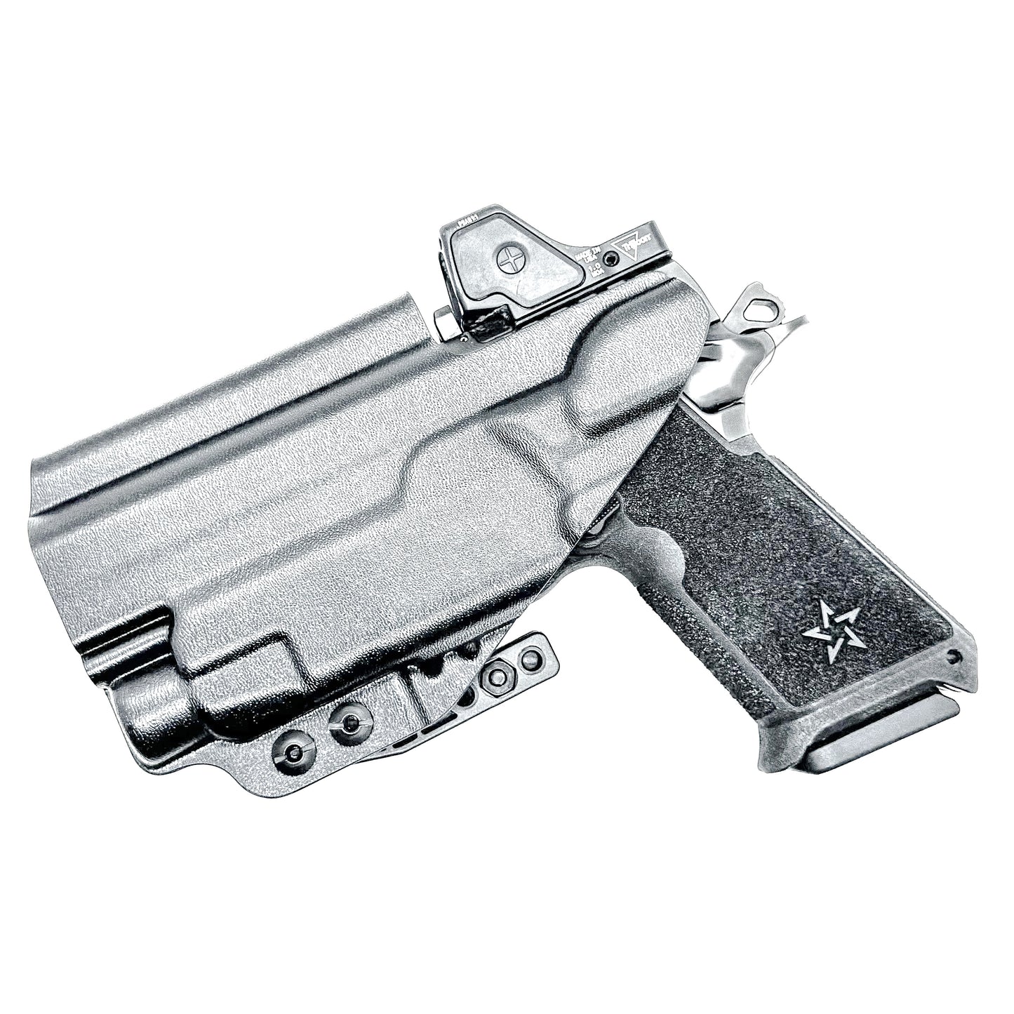 Precision-fit IWB inside the waistband holster for the Staccato HD P4 and Streamlight TLR-7 HL-X from Four Brothers. Designed for comfort and concealment.