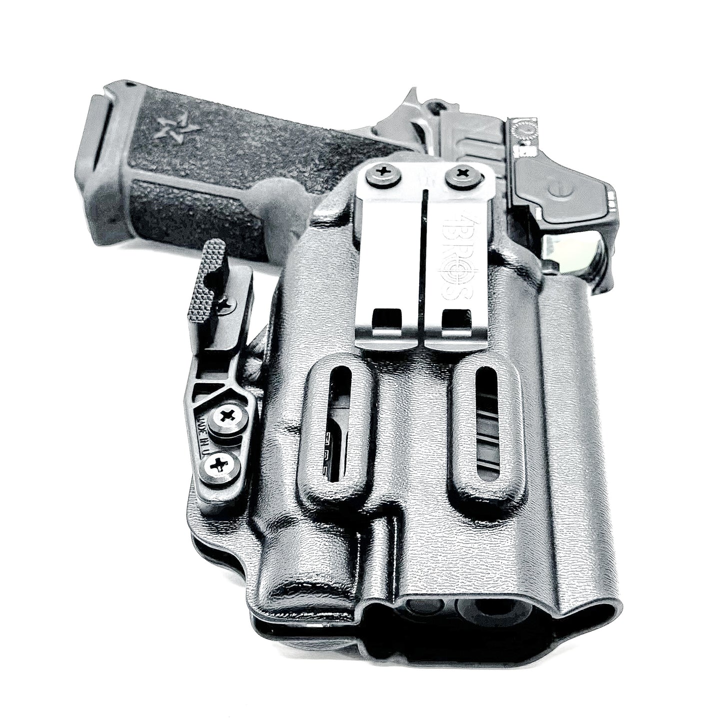 Precision-fit IWB inside the waistband holster for the Staccato HD P4 and Streamlight TLR-7 HL-X from Four Brothers. Designed for comfort and concealment.