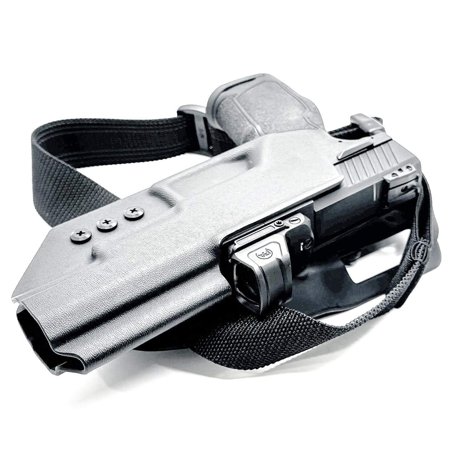For the best OWB Competition .093 Kydex holster for the Taurus TX 22 Competition Pistol with Blade-Tech Duty Drop & Thigh Strap shop Four Brothers Holsters.