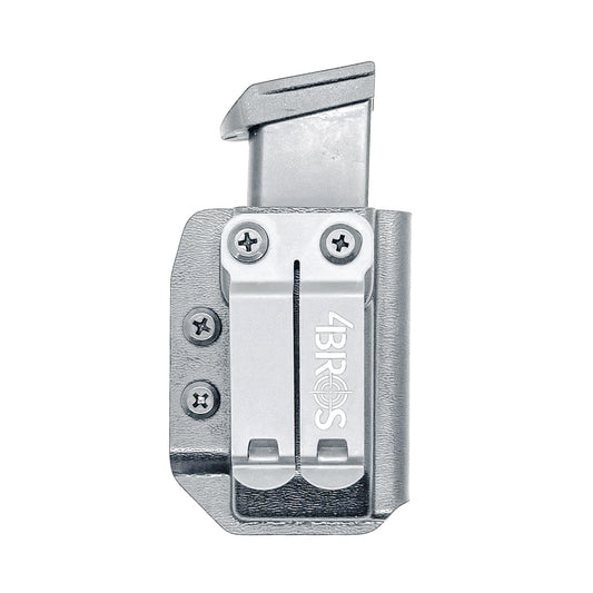 Black Kydex IWB AIWB appendix inside waistband magazine pouch for the Taurus GX4 Magazines from Four Brothers Holsters.  4BROS Magazine carriers.