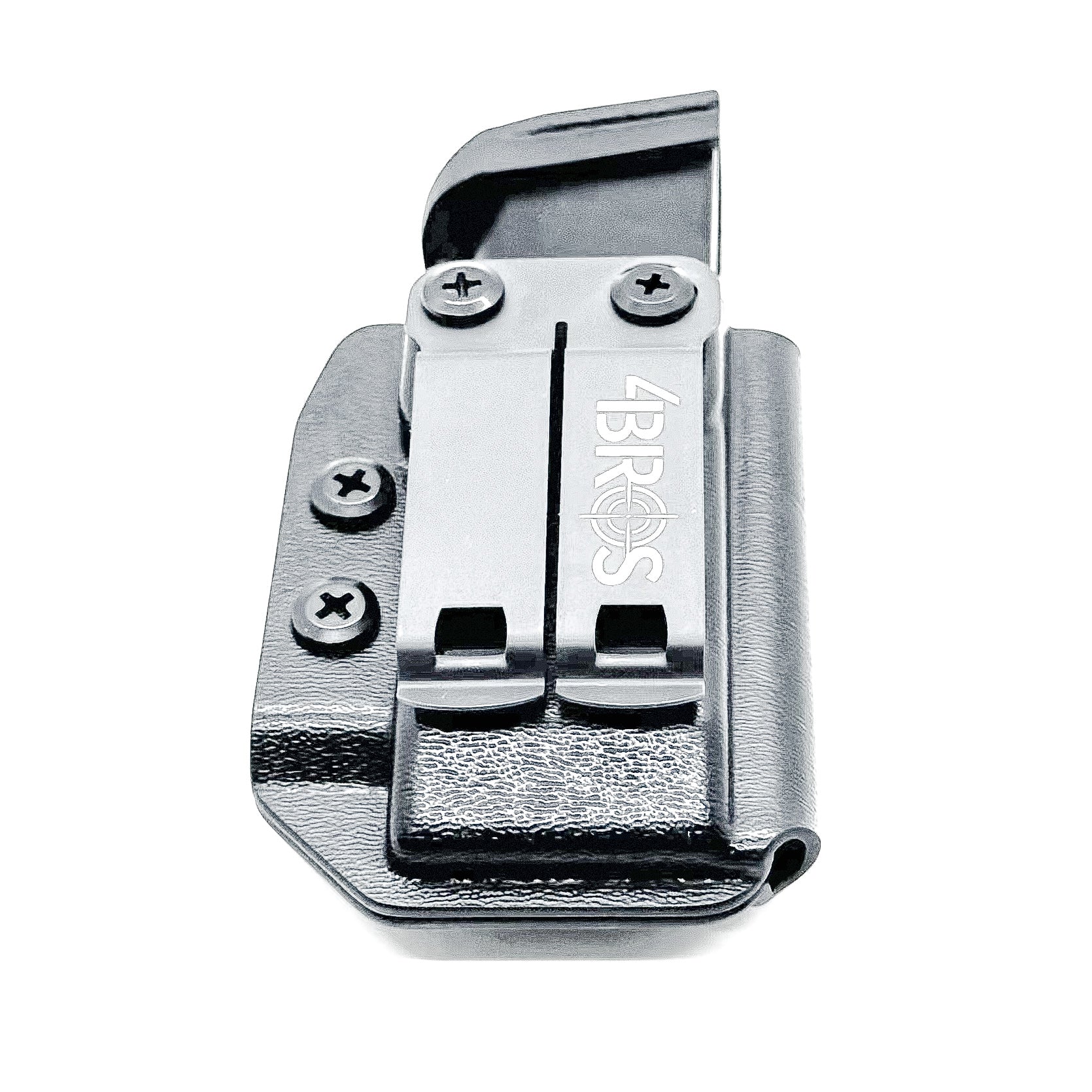 Black Kydex IWB AIWB appendix inside waistband magazine pouch for the Taurus GX4 Magazines from Four Brothers Holsters.  4BROS Magazine carriers.