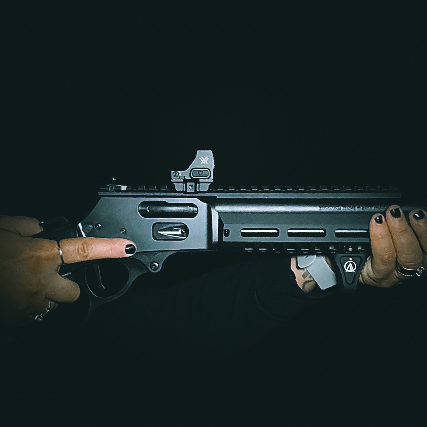 Upgrade your rifle with the PewStop— a compact M-LOK handstop for enhanced firearm control. Made from 6061-T6 aluminum with a Mil-Spec hard coat finish.