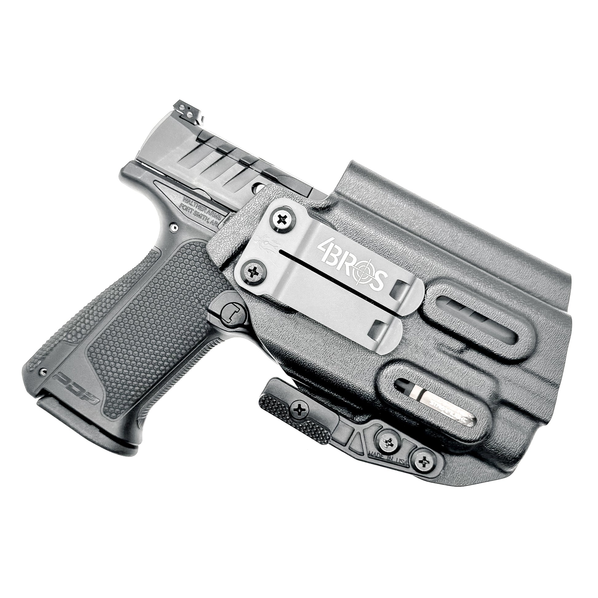 For the best IWB Kydex Inside Waistband Holster for the Walther PDP F Series 4" and 3.5" pistol & Streamlight TLR-7X, A or HL-X, shop Four Brothers Holsters
