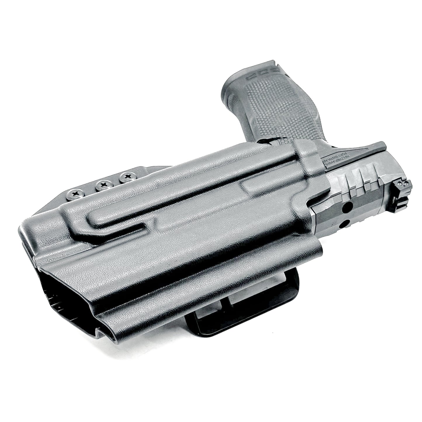 Black OWB holster ftis Walther PDP 4" or 4.5" with TLR-1 HL-X light.