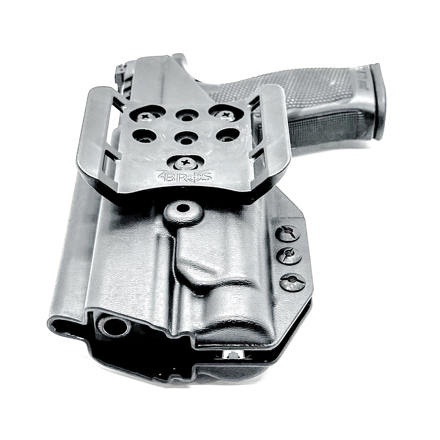 Black OWB holster ftis Walther PDP 4" or 4.5" with TLR-1 HL-X light.