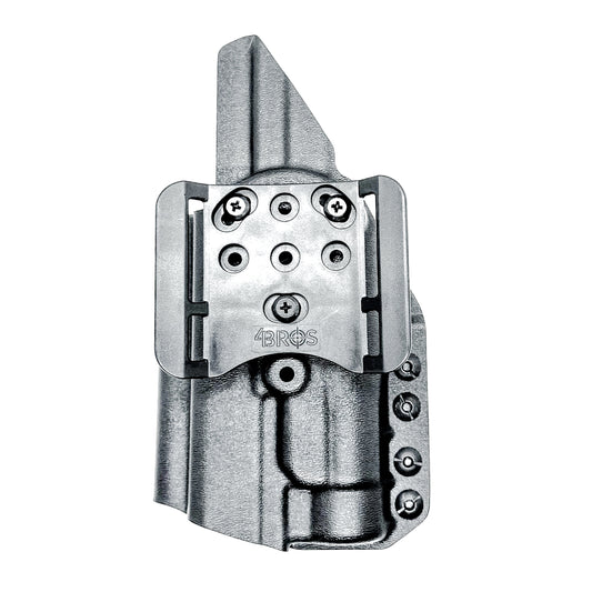 Black Outside Waistband OWB Holster for the Walther PDP & TLR-1 HL light shown with 4Bros 1.5" Belt Slide.