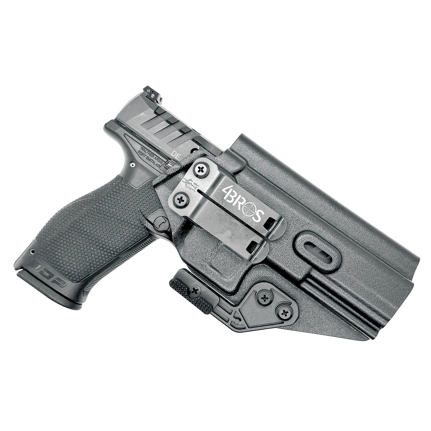 For the best Inside Waistband IWB AIWB Holster for the Walther PDP Compact 5" pistol. shop Four Brothers 4BROS Holsters. Proudly manufactured in the USA.and open muzzle for threaded barrels and compensators.