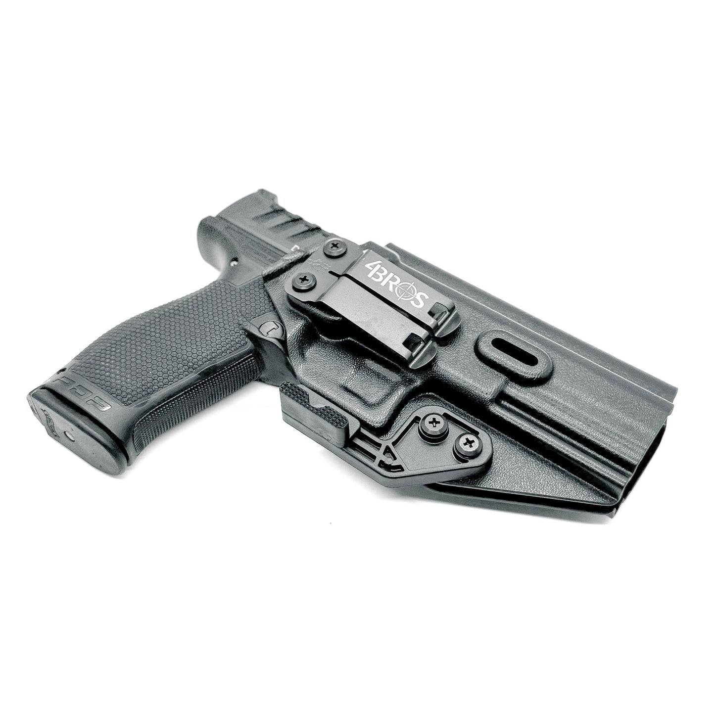 For the best Inside Waistband IWB AIWB Holster for the Walther PDP Compact 5" pistol. shop Four Brothers 4BROS Holsters. Proudly manufactured in the USA.and open muzzle for threaded barrels and compensators.