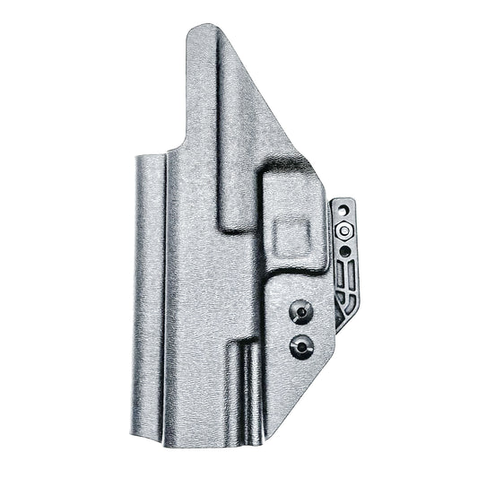 Black Inside Waistband IWB holster for the Walther PDP Full Size 4.5" pistol with DCC Monoblock and a modwing.