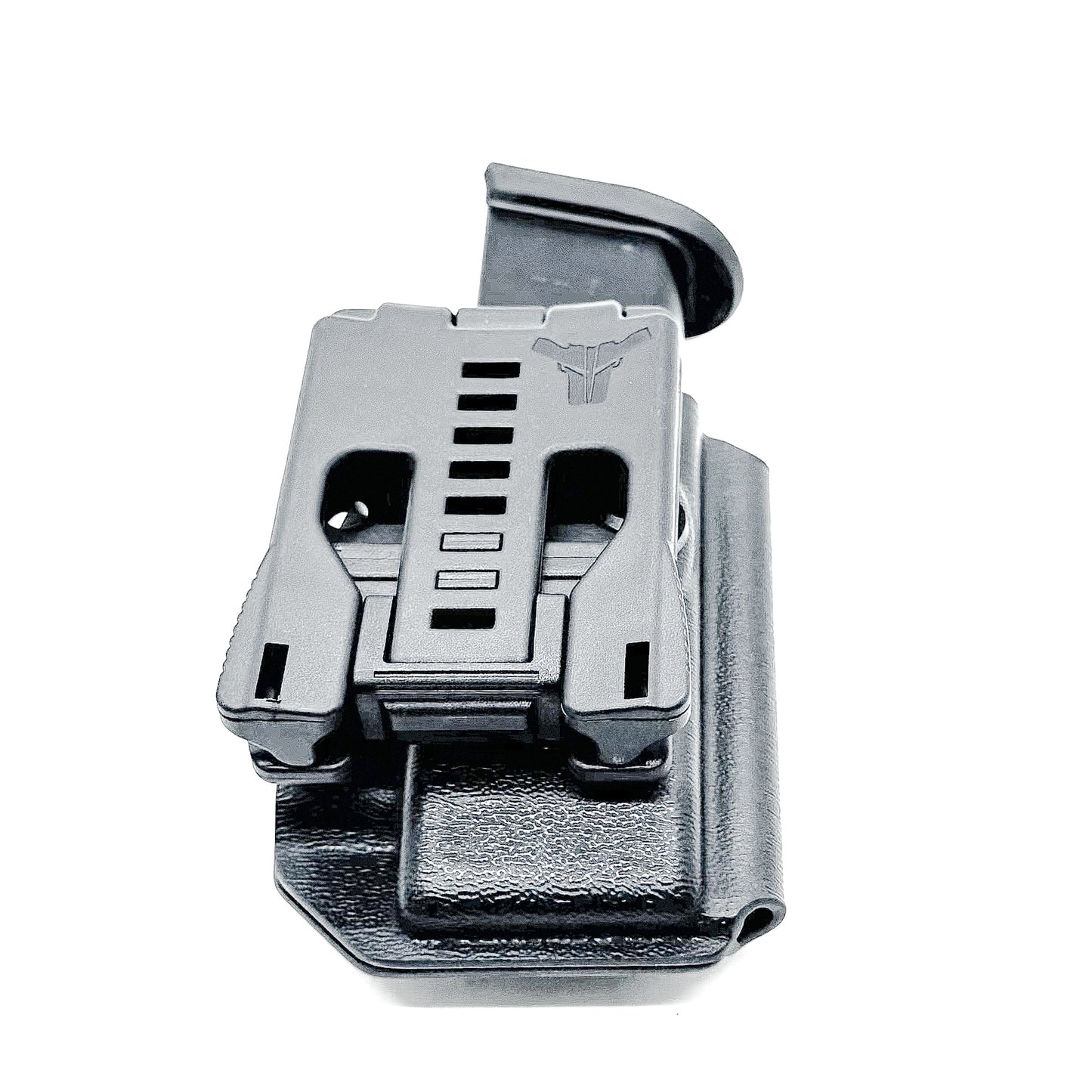Black Kydex OWB Outside Waistband magazine carrier or pouch for 9mm & 40 Walther PDP from Four Brothers 4BROS Holsters.