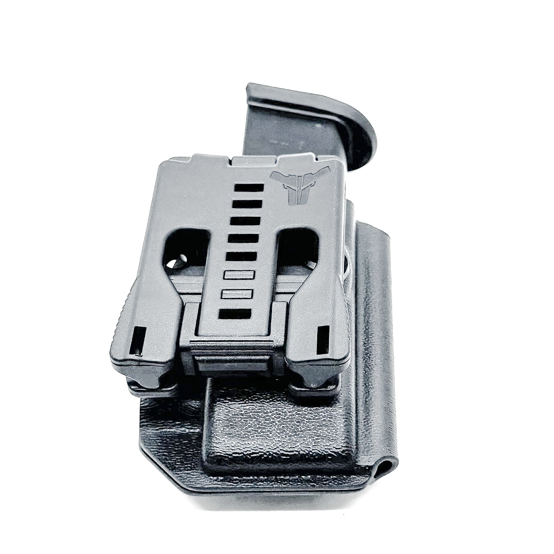 Black Kydex OWB Outside Waistband magazine carrier or pouch for 9mm & 40 Walther PDP from Four Brothers 4BROS Holsters.