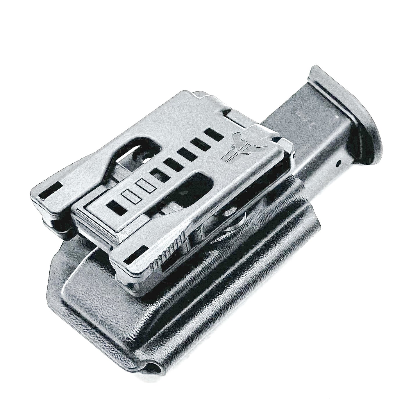 Black Kydex OWB Outside Waistband magazine carrier or pouch for 9mm & 40 Walther PDP from Four Brothers 4BROS Holsters.
