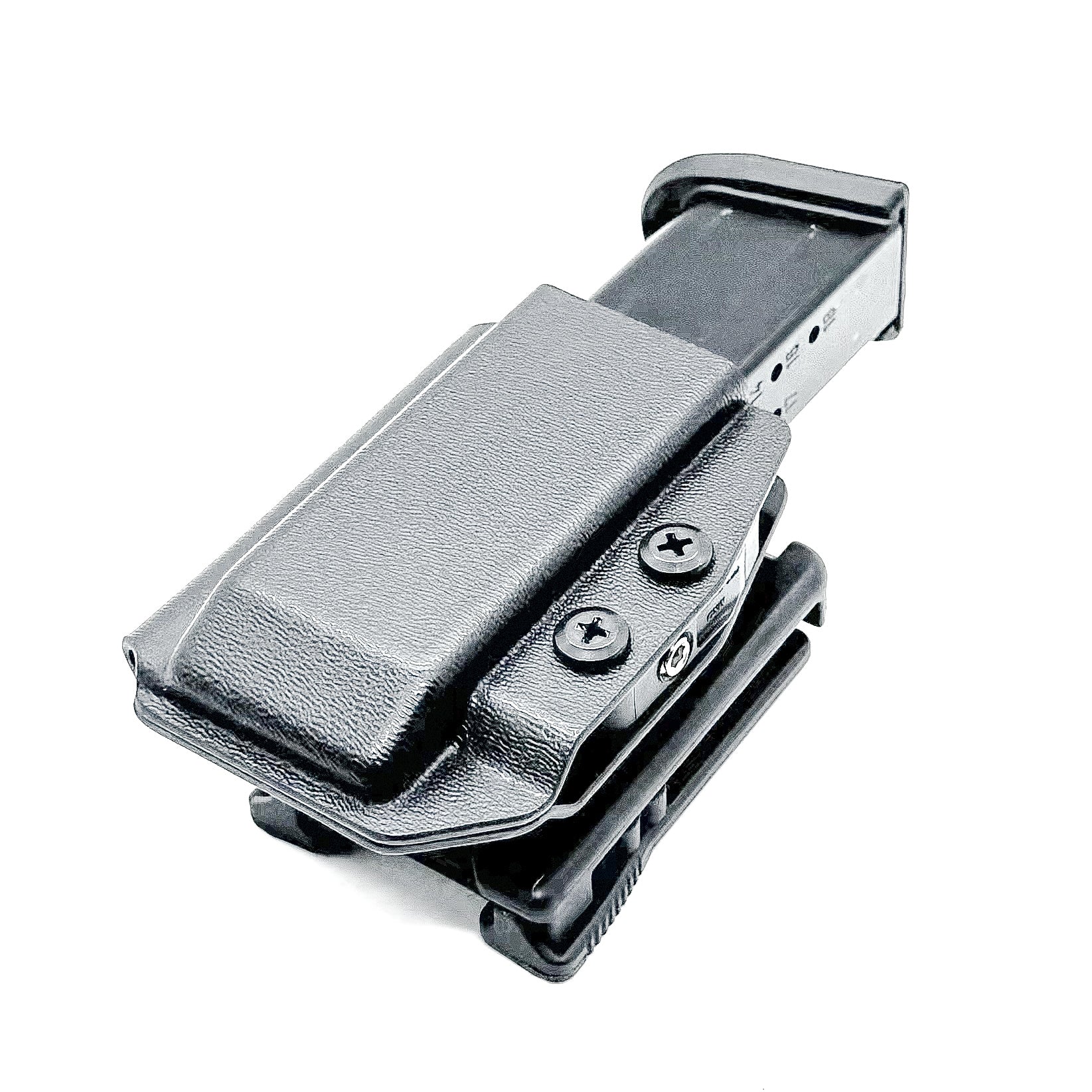Black Kydex OWB Outside Waistband magazine carrier or pouch for 9mm & 40 Walther PDP from Four Brothers 4BROS Holsters.