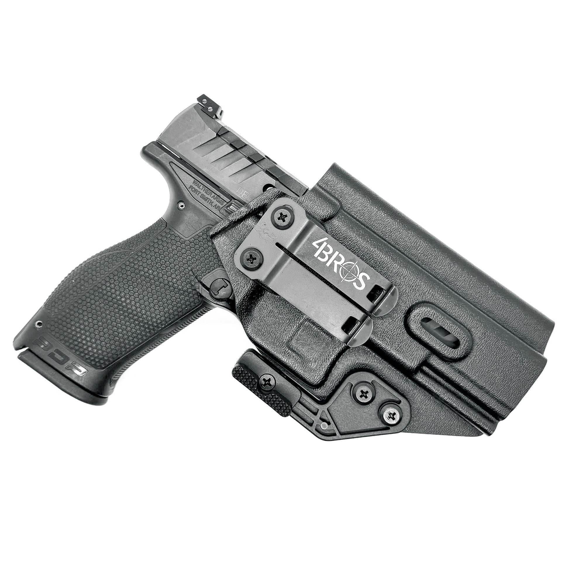 For the best Inside Waistband IWB AIWB Holster for the Walther PDP Pro SD 4.6" pistol  with a 4" slide and 4.6" threaded barrel shop Four Brothers Holsters.
