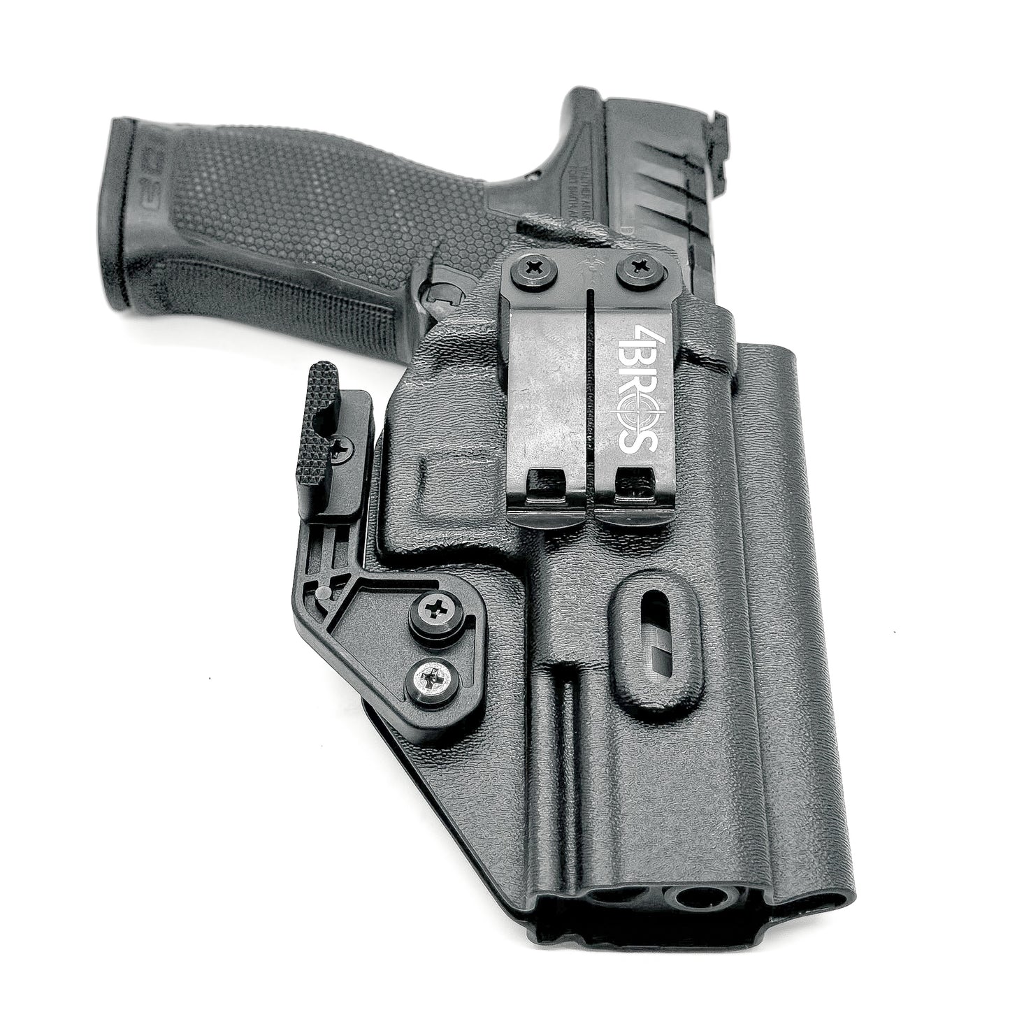For the best Inside Waistband IWB AIWB Holster for the Walther PDP Pro SD 4.6" pistol with a 4" slide and 4.6" threaded barrel shop Four Brothers Holsters.
