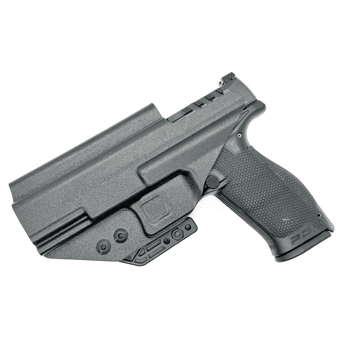 For the best Inside Waistband IWB AIWB Holster for the Walther PDP Pro SD 4.6" pistol with a 4" slide and 4.6" threaded barrel shop Four Brothers Holsters.
