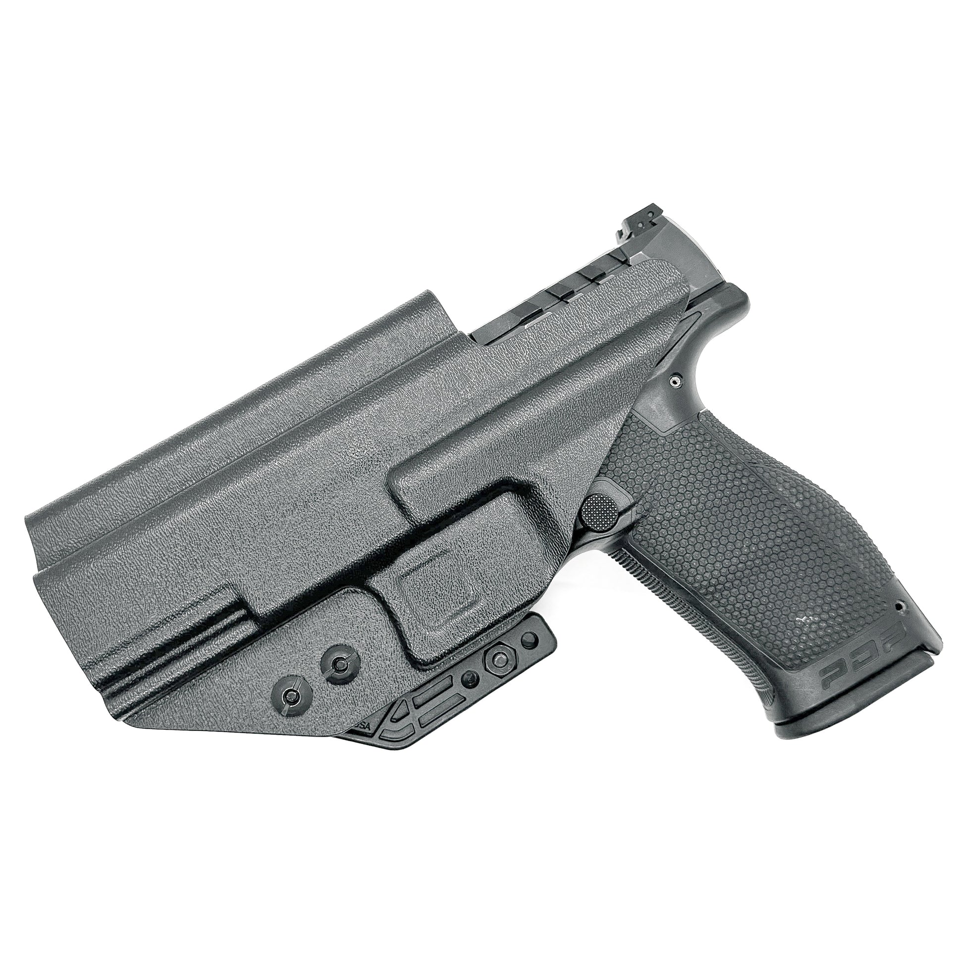 For the best Inside Waistband IWB AIWB Holster for the Walther PDP Pro SD 4.6" pistol  with a 4" slide and 4.6" threaded barrel shop Four Brothers Holsters.