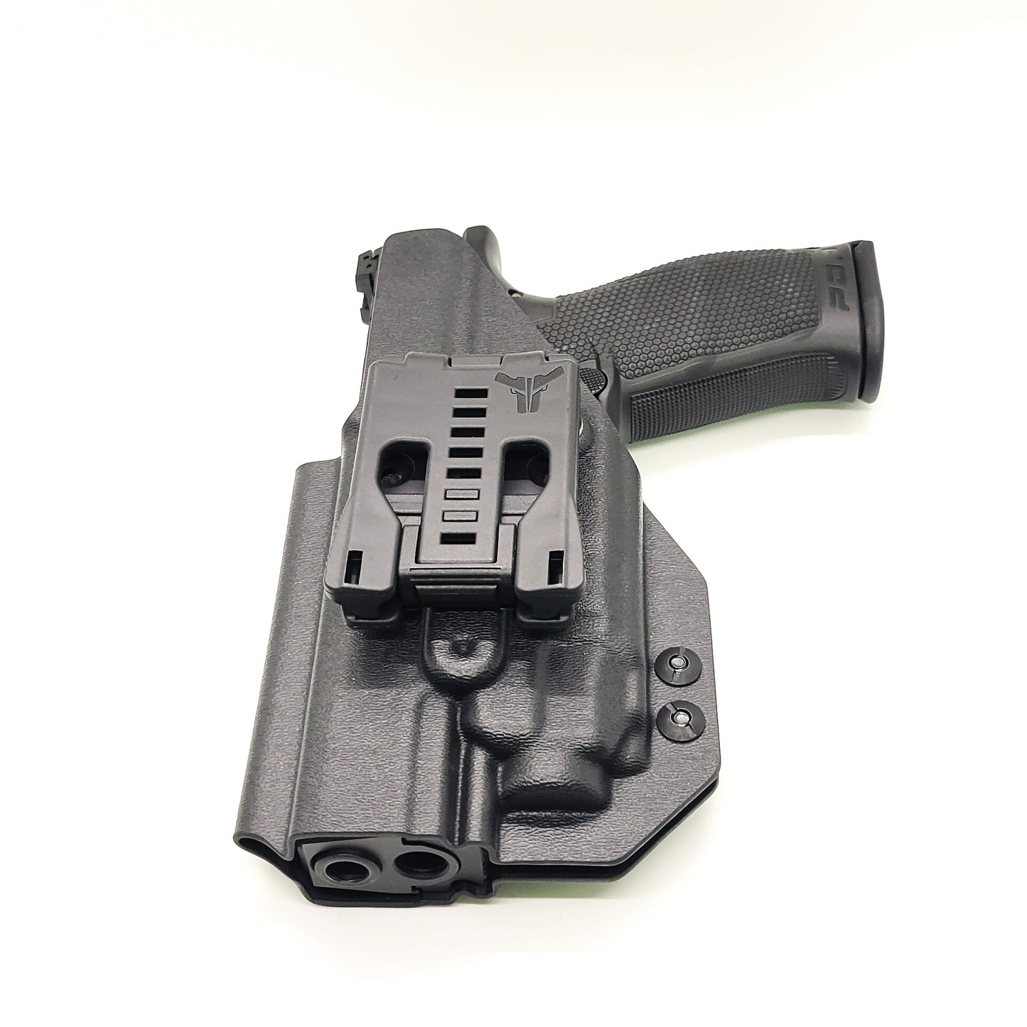 For the best Outside Waistband OWB Holster for the Walther PDP Pro SD Compact 4.6" pistol with the 4" slide and Streamlight TLR-8A shop Four Brothers Holsters.