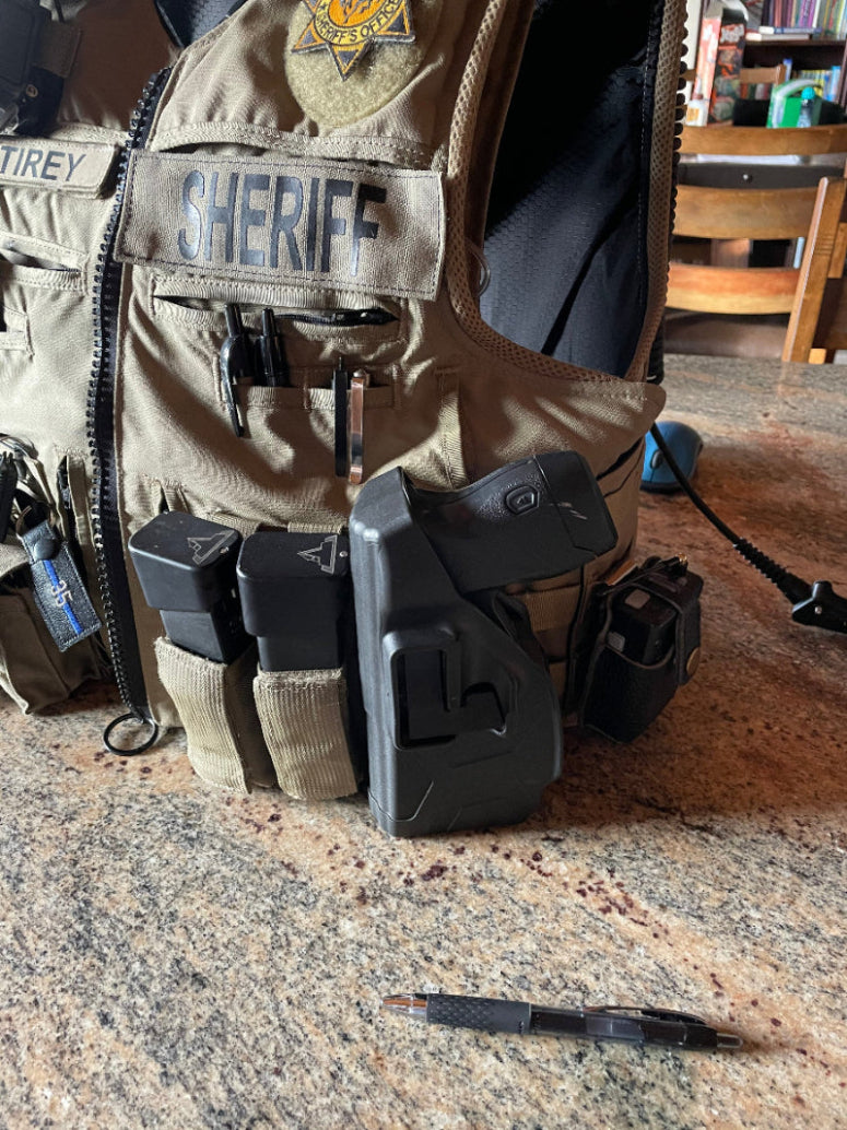 Four Brothers Holsters Straight Molle Revison 3 adapter for standard Blackhawk and Blade-Tech holster attachment pattern. Buy today at Four Brothers Holsters.