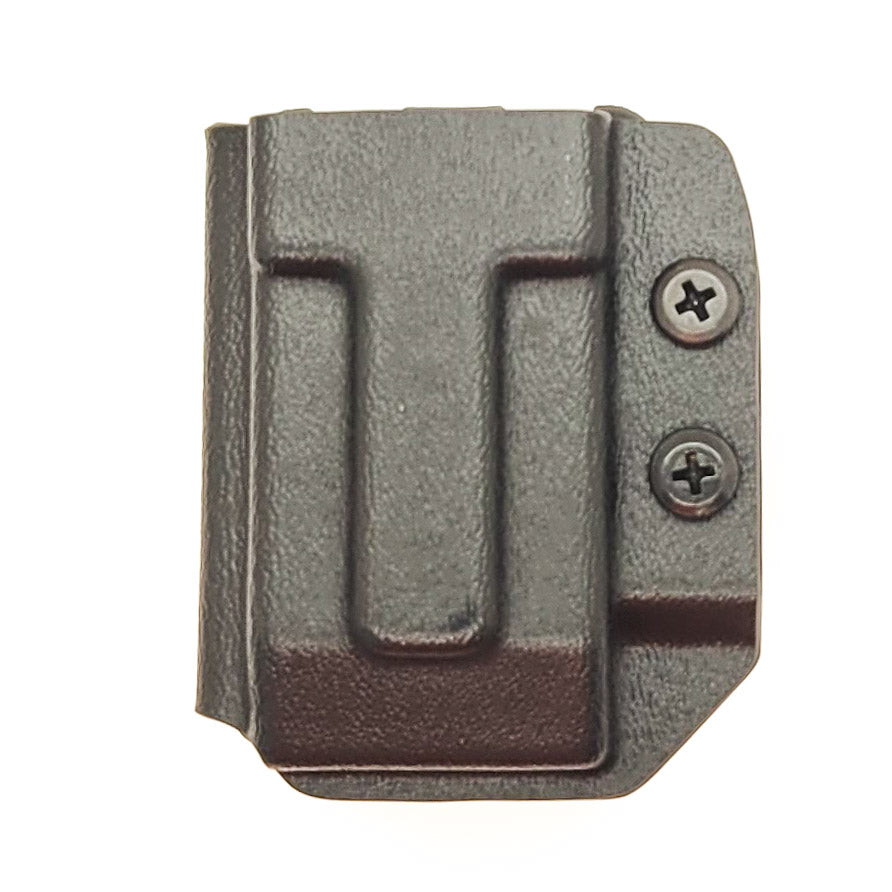 For the best OWB Outside Kydex Magazine Pouch for Sig, S&W, Walther, Glock and other double stack 10mm and 45 ACP pistol magazines shop Four Brothers Holsters.