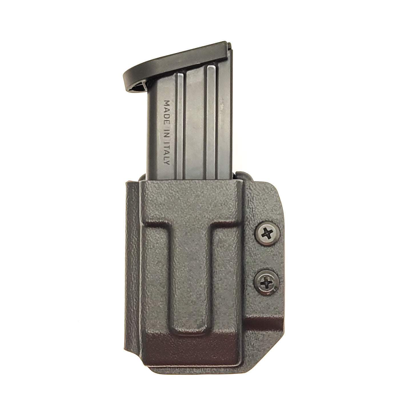 For the best OWB Outside Kydex Magazine Pouch for Sig, S&W, Walther, Glock and other double stack 10mm and 45 ACP pistol magazines shop Four Brothers Holsters.