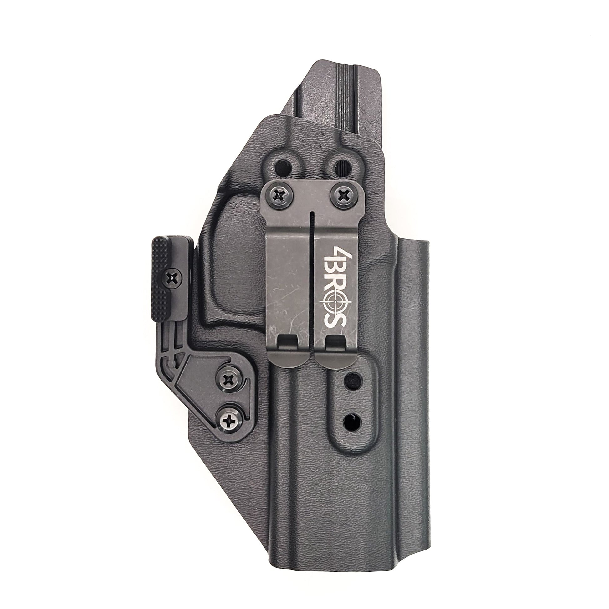 For the best IWB Kydex Inside Waistband Holster for the Sig Sauer P320-XTEN 10MM pistol with the Align Tactical Thumb Rest shop Four Brothers 4BROS Holsters.