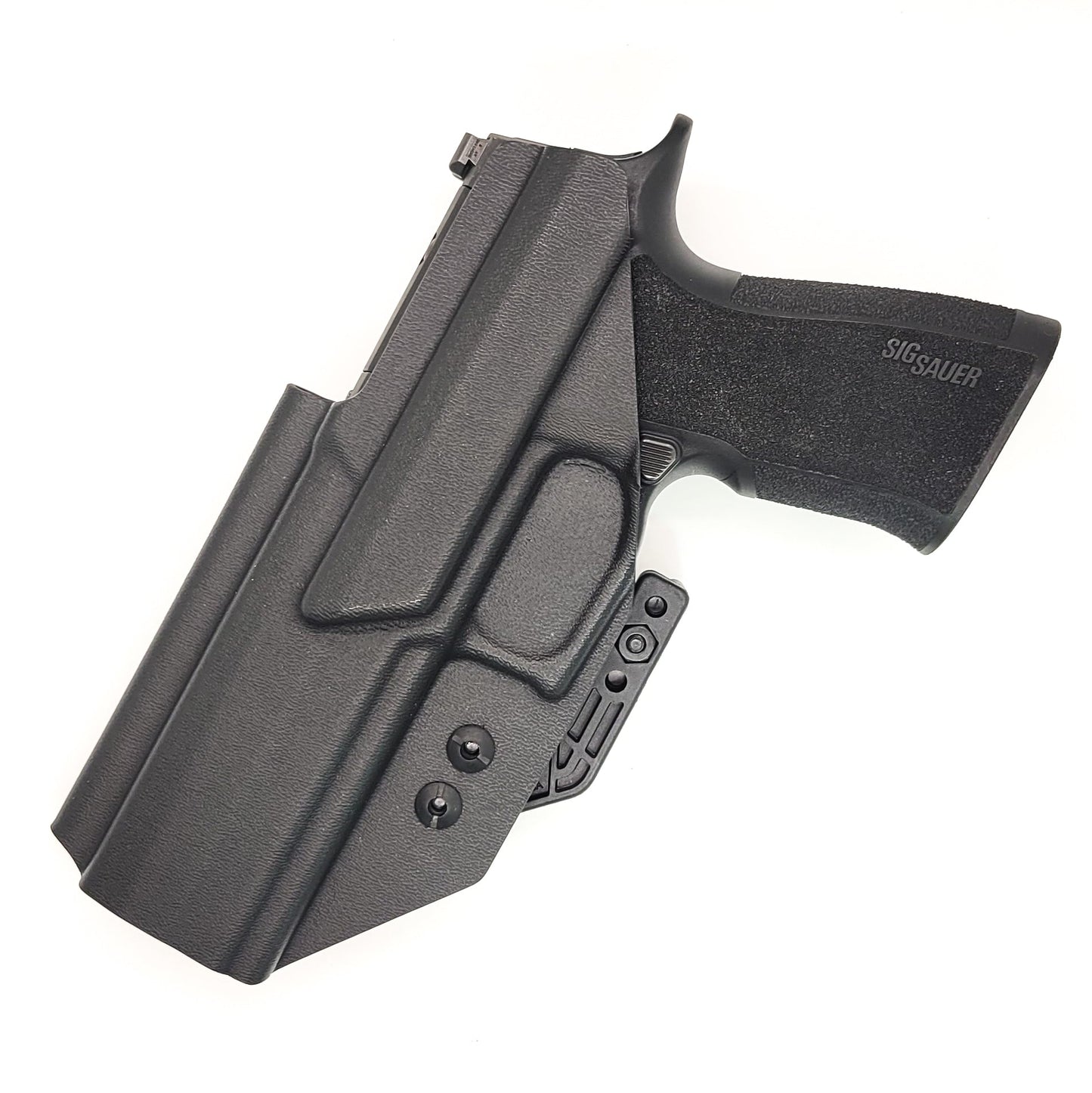 For the best IWB Kydex Inside Waistband Holster for the Sig Sauer P320-XTEN 10MM pistol with the Align Tactical Thumb Rest shop Four Brothers 4BROS Holsters.