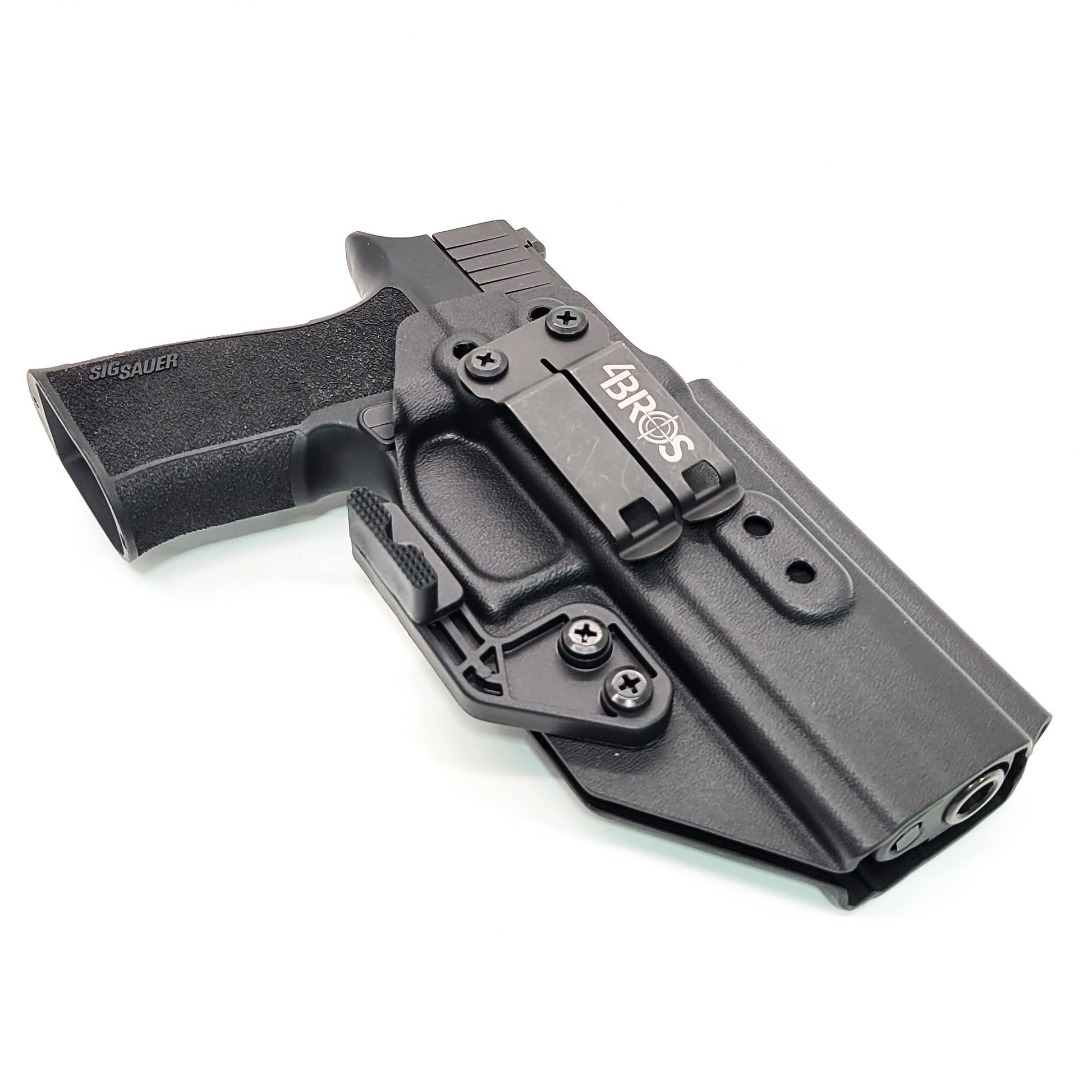 For the best IWB Kydex Inside Waistband Holster for the Sig Sauer P320-XTEN 10MM pistol with the Align Tactical Thumb Rest shop Four Brothers 4BROS Holsters.