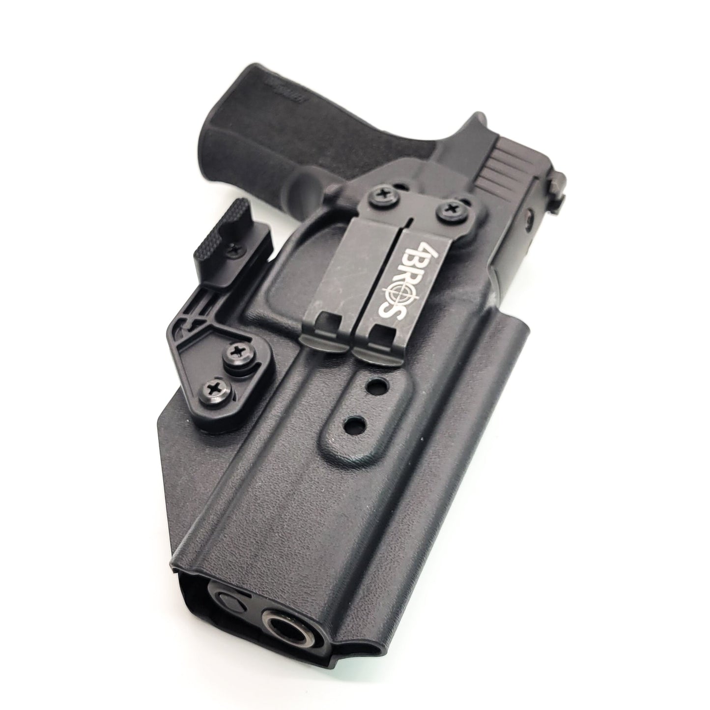 For the best IWB Kydex Inside Waistband Holster for the Sig Sauer P320-XTEN 10MM pistol with the Align Tactical Thumb Rest shop Four Brothers 4BROS Holsters.