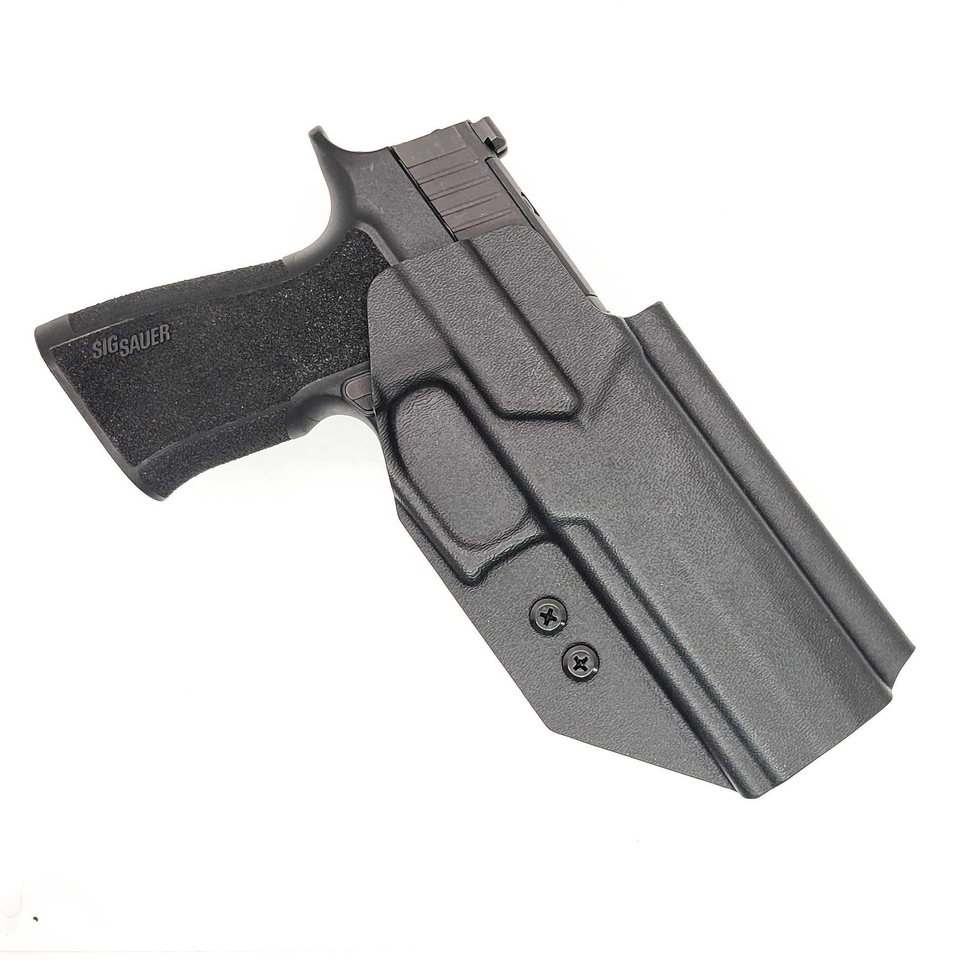 For the best Outside Waistband OWB Kydex Holster for the Sig Sauer P320-XTEN 10MM with the Align Tactical Thumb Rest shop Four Brothers 4BROS Holsters.