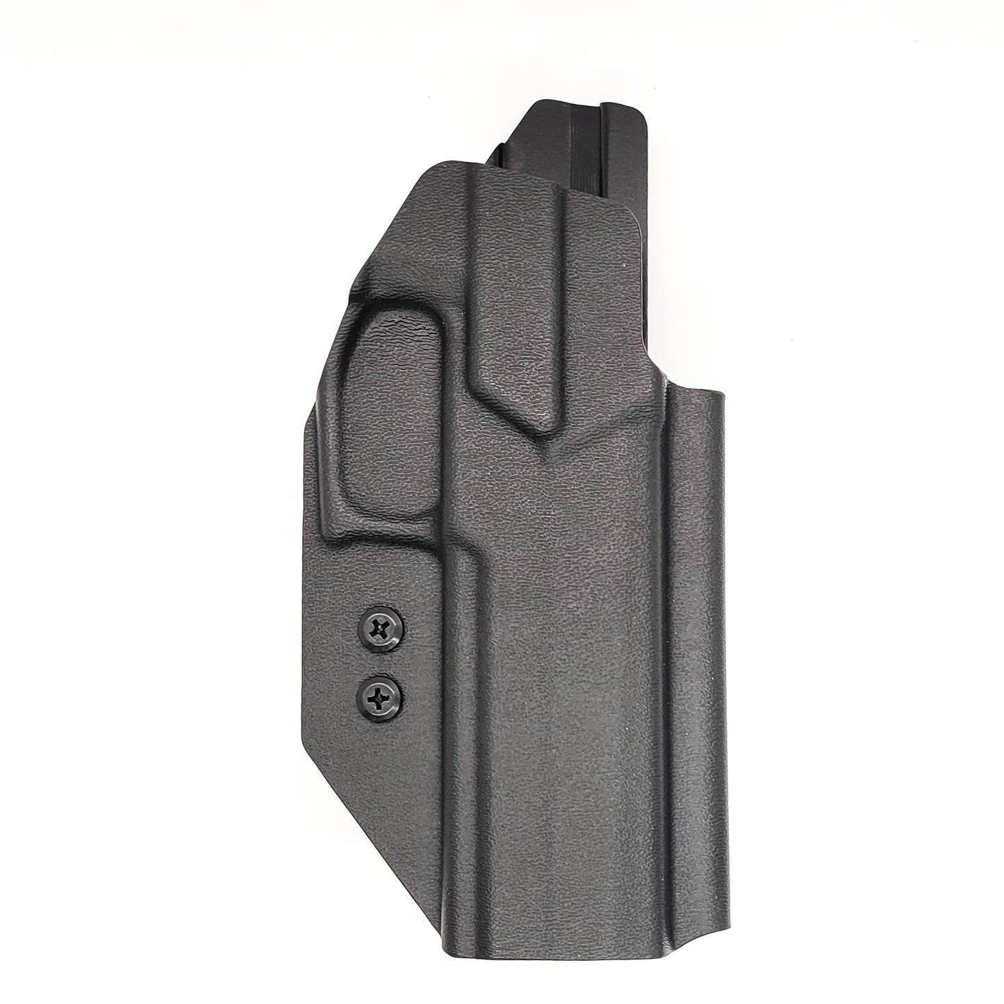For the best Outside Waistband OWB Holster for the Sig Sauer P320-XTEN 10MM & GoGunsUSA Gas Pedal attached to the pistol shop Four Brothers 4BROS Holsters.