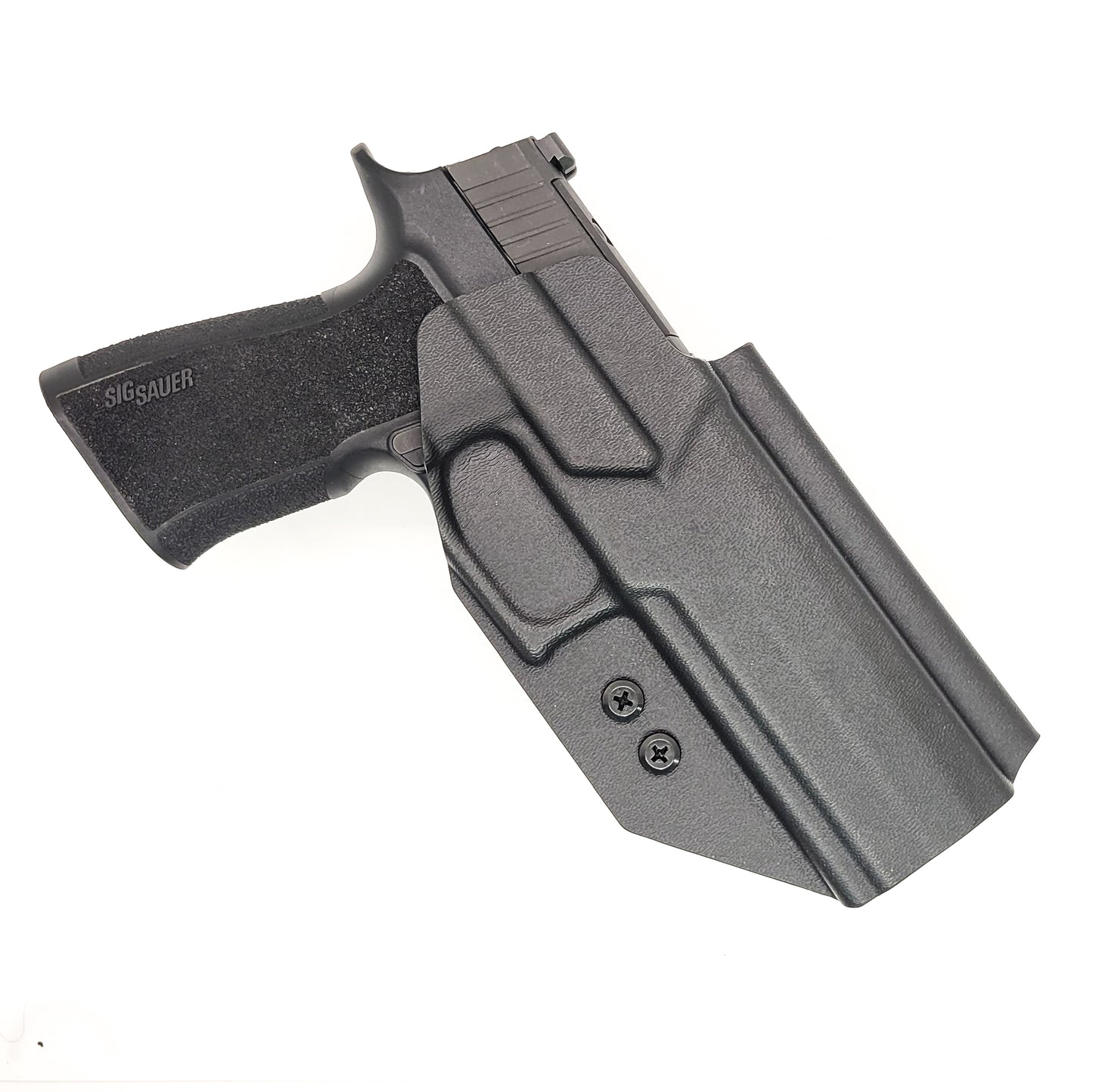 For the best Outside Waistband OWB Holster for the Sig Sauer P320-XTEN 10MM & GoGunsUSA Gas Pedal attached to the pistol shop Four Brothers 4BROS Holsters.