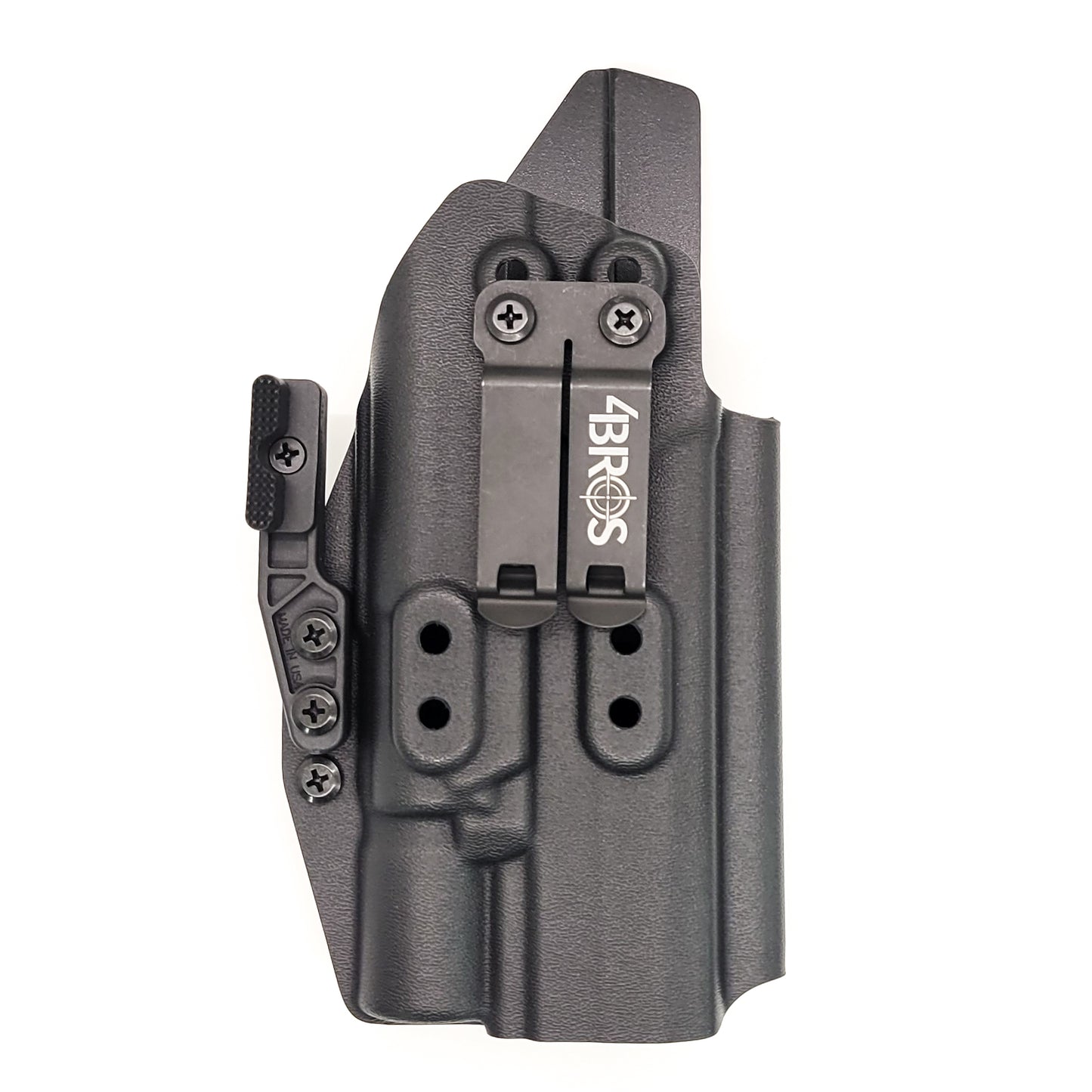 For the best Inside Waistband IWB AIWB holster for the Sig Sauer 10MM P320-XTEN and Surefire X-300U A or B shop Four Brothers 4BROS Holsters. Made in the USA.