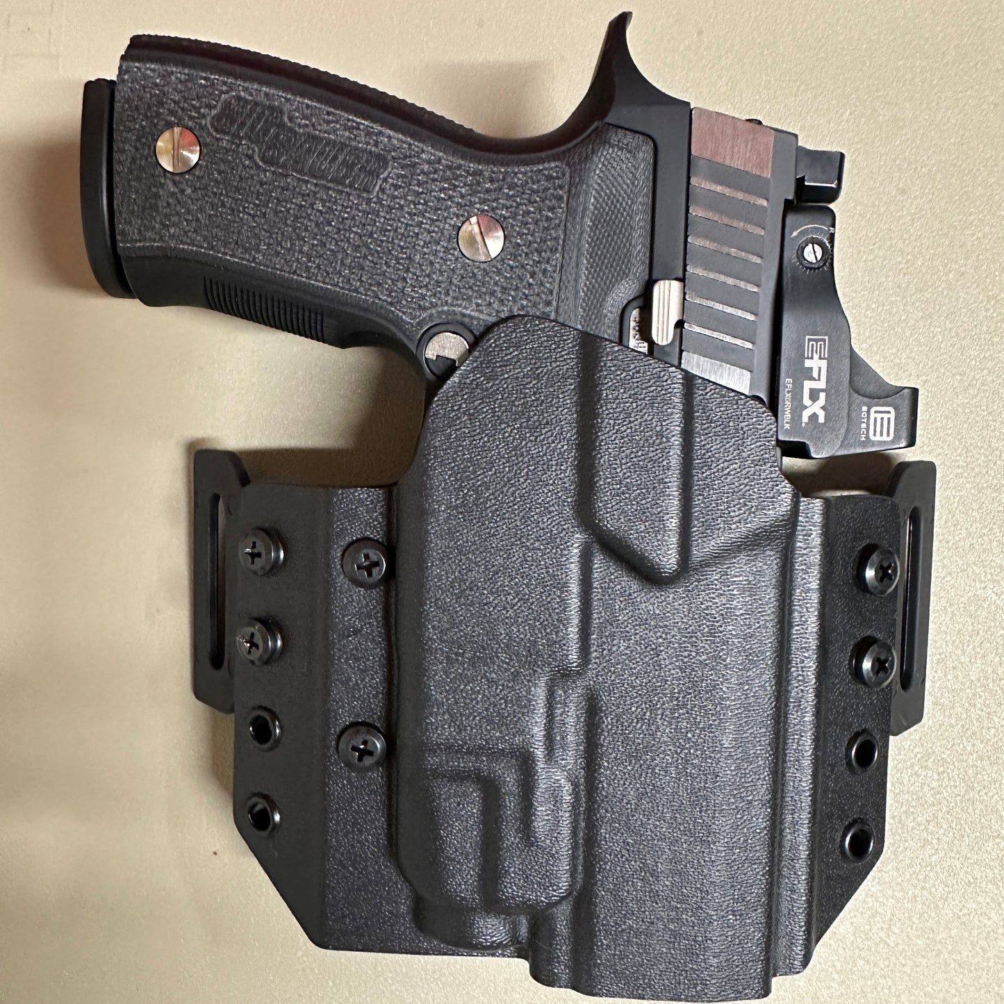 Four Brothers Outside Waistband OWB Pancake Style Kydex holster for the Sig Sauer P320 Compact, Carry & M18 with the Streamlight TLR-7X, TLR-7 X, & TLR-7