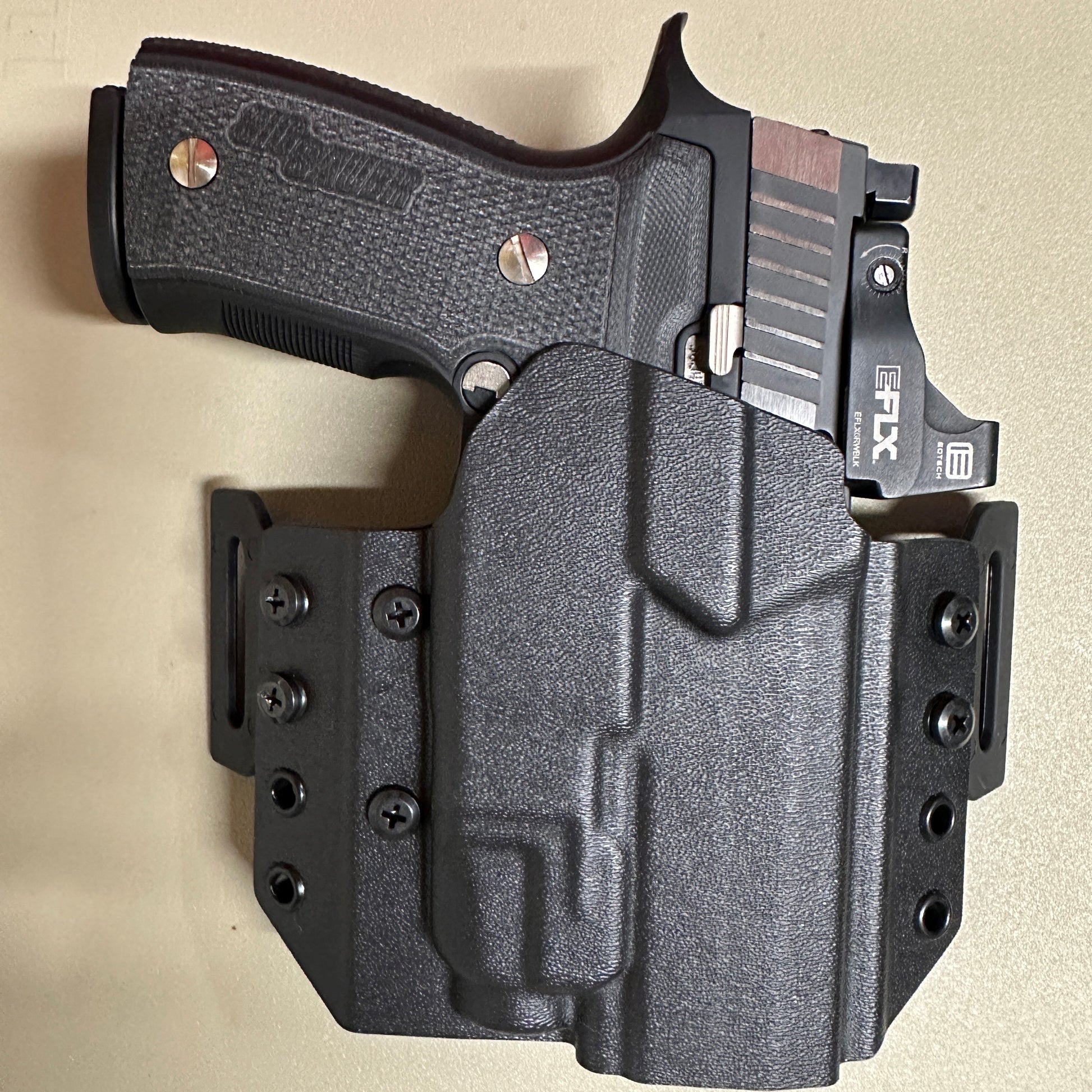 Four Brothers Outside Waistband OWB Pancake Style Kydex holster for the Sig Sauer P320 Compact, Carry & M18 with the Streamlight TLR-7X, TLR-7 X, & TLR-7