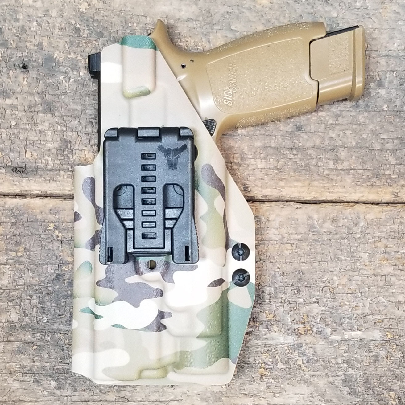 For the best OWB Holster for the Sig Sauer P320 Full Size, Carry, Compact, M17, M18, X-Five or X5 pistol & Streamlight TLR-1, shop Four Brothers Holsters.