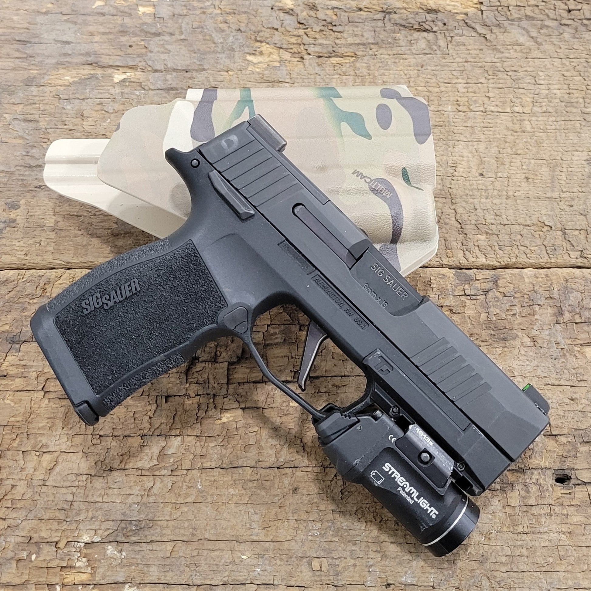 For the best OWB holster for the Sig Sauer P365 or P365XL pistol & Pro Ledge Tactical Application Rail & Streamlight TLR-7 Sub Shop Four Brothers Holsters.