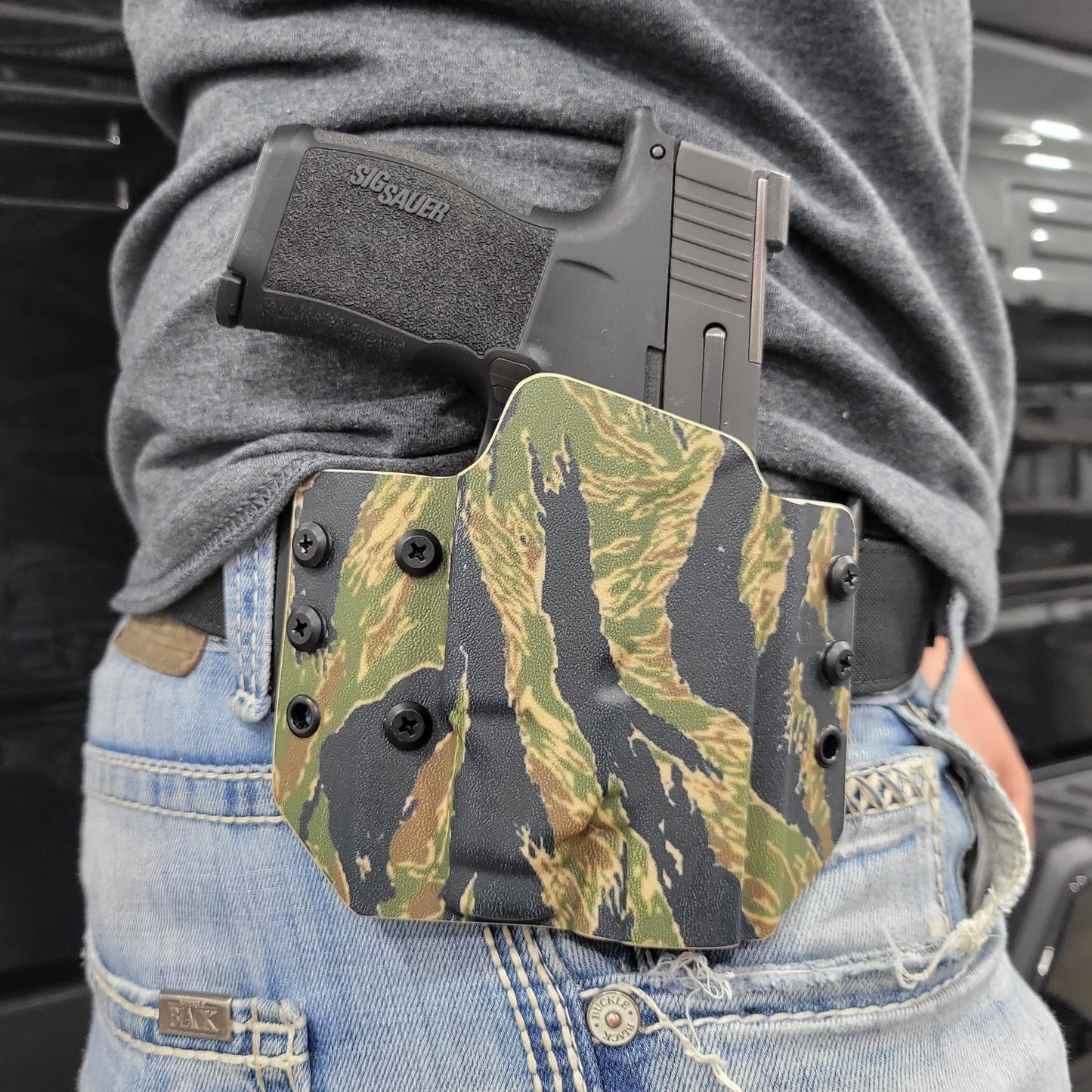 OWB Outside Waistband Kydex holster for the Sig Sauer P365, P365X & P365XL with TLR-7 Sub, adjustable retention, open muzzle, optic/red dot ready. Made in USA.