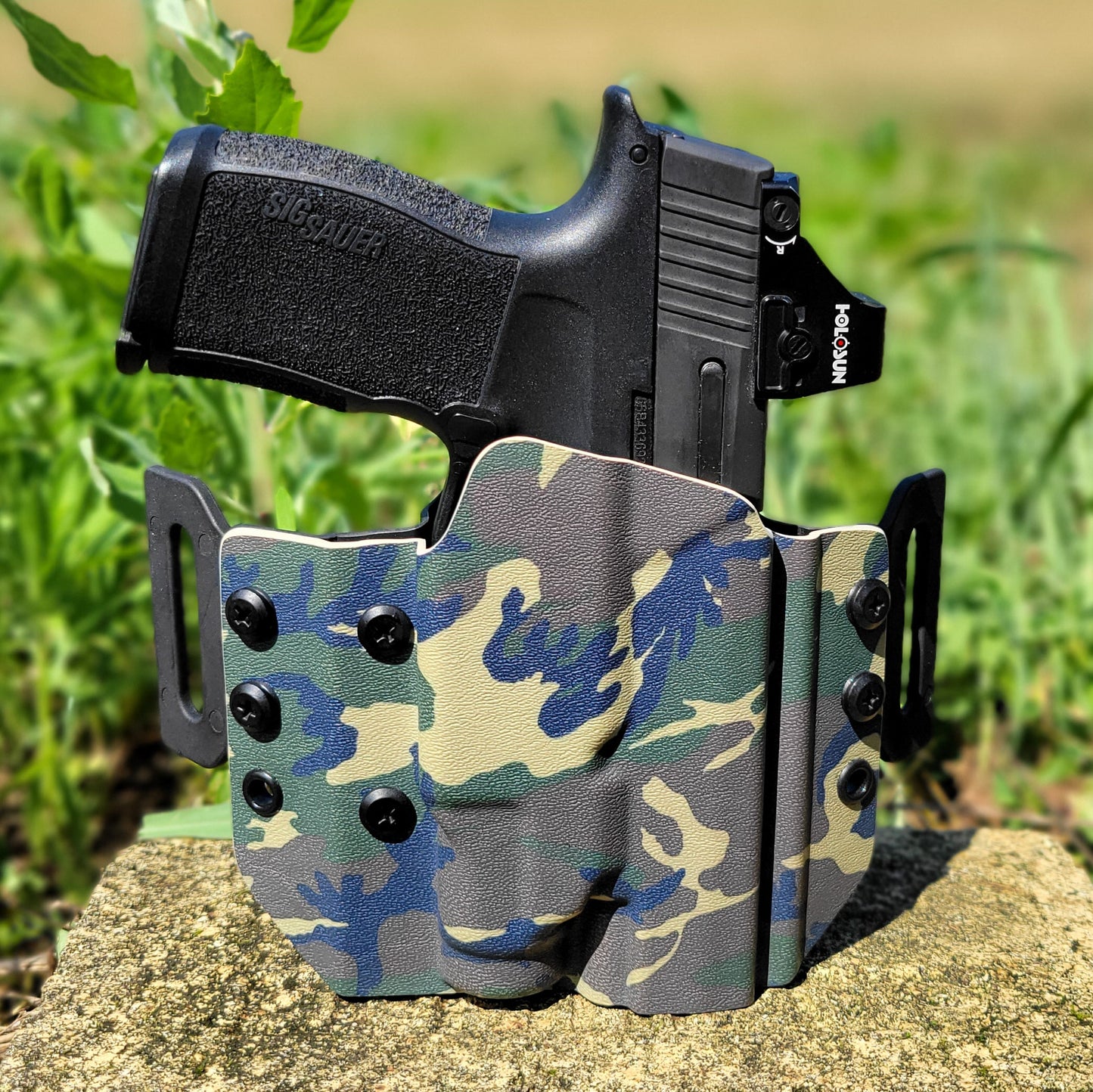 OWB Outside Waistband Kydex holster for the Sig Sauer P365, P365X & P365XL with TLR-7 Sub, adjustable retention, open muzzle, optic/red dot ready. Made in USA.