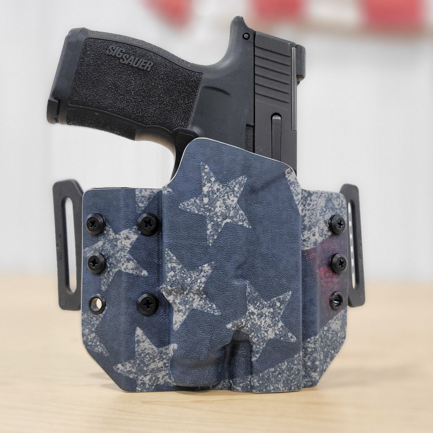 OWB Outside Waistband Kydex holster for the Sig Sauer P365, P365X & P365XL with TLR-7 Sub, adjustable retention, open muzzle, optic/red dot ready. Made in USA.