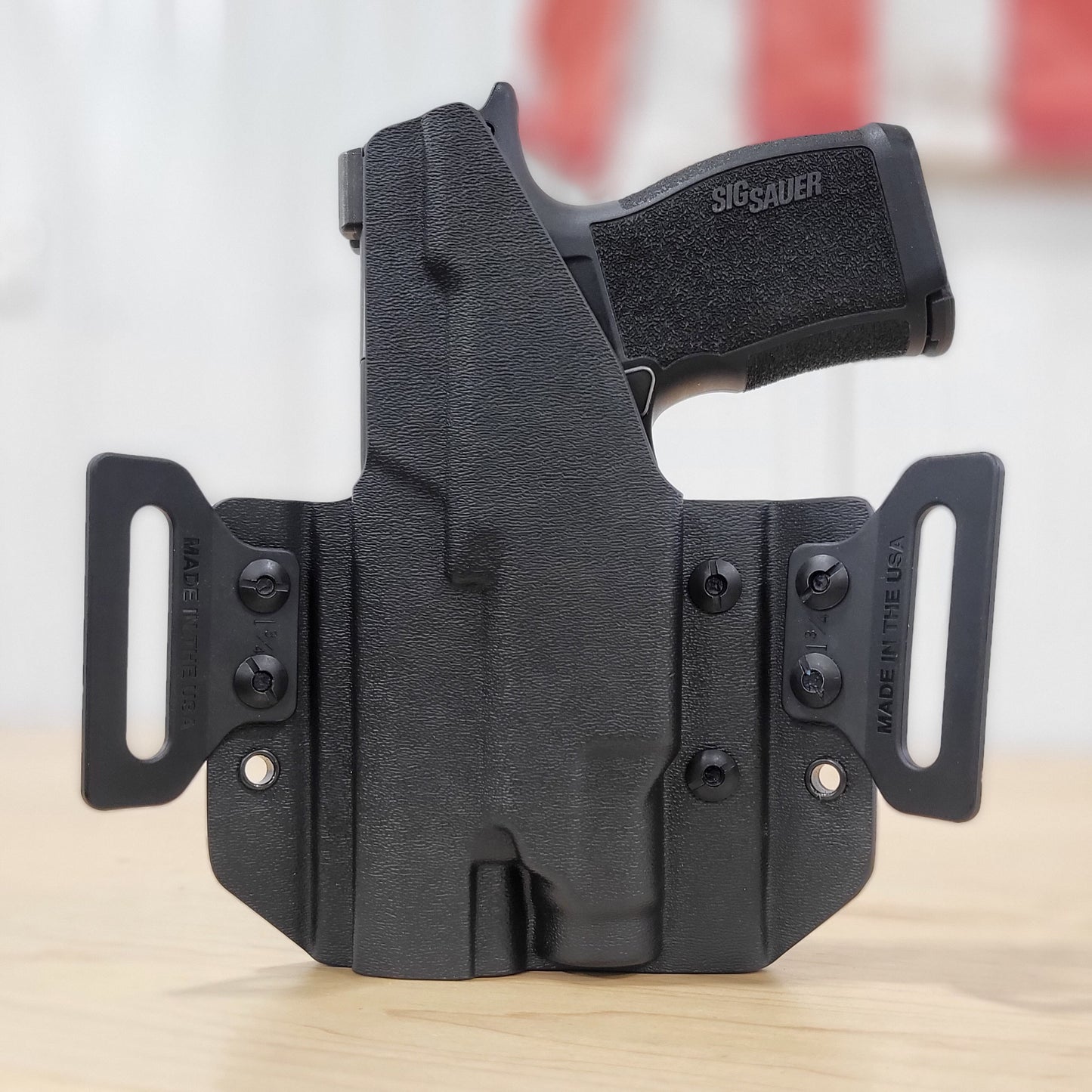OWB Outside Waistband Kydex holster for the Sig Sauer P365, P365X & P365XL with TLR-7 Sub, adjustable retention, open muzzle, optic/red dot ready. Made in USA.