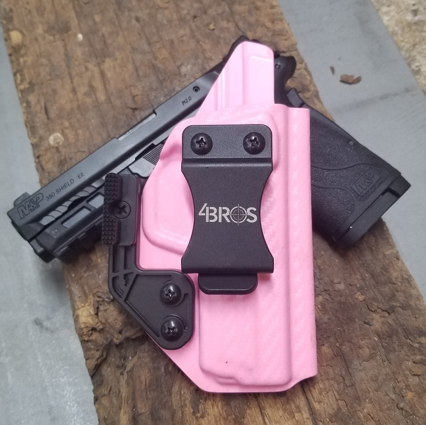 For the best IWB AIWB Inside Waistband Kydex Holster for the Smith and Wesson M&P 380 Shield EZ, shop Four Brothers 4BROS Holsters. Proudly made in the USA.