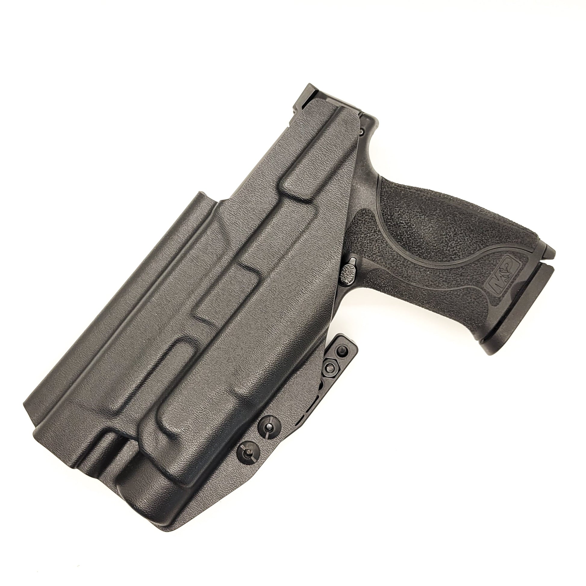 For the best IWB Holster for the Smith & Wesson M&P 9MM, 40 S&W, 45ACP M2.0 pistol with thumb safety & Streamlight TLR-1 HL shop Four Bothers 4BROS Holsters.