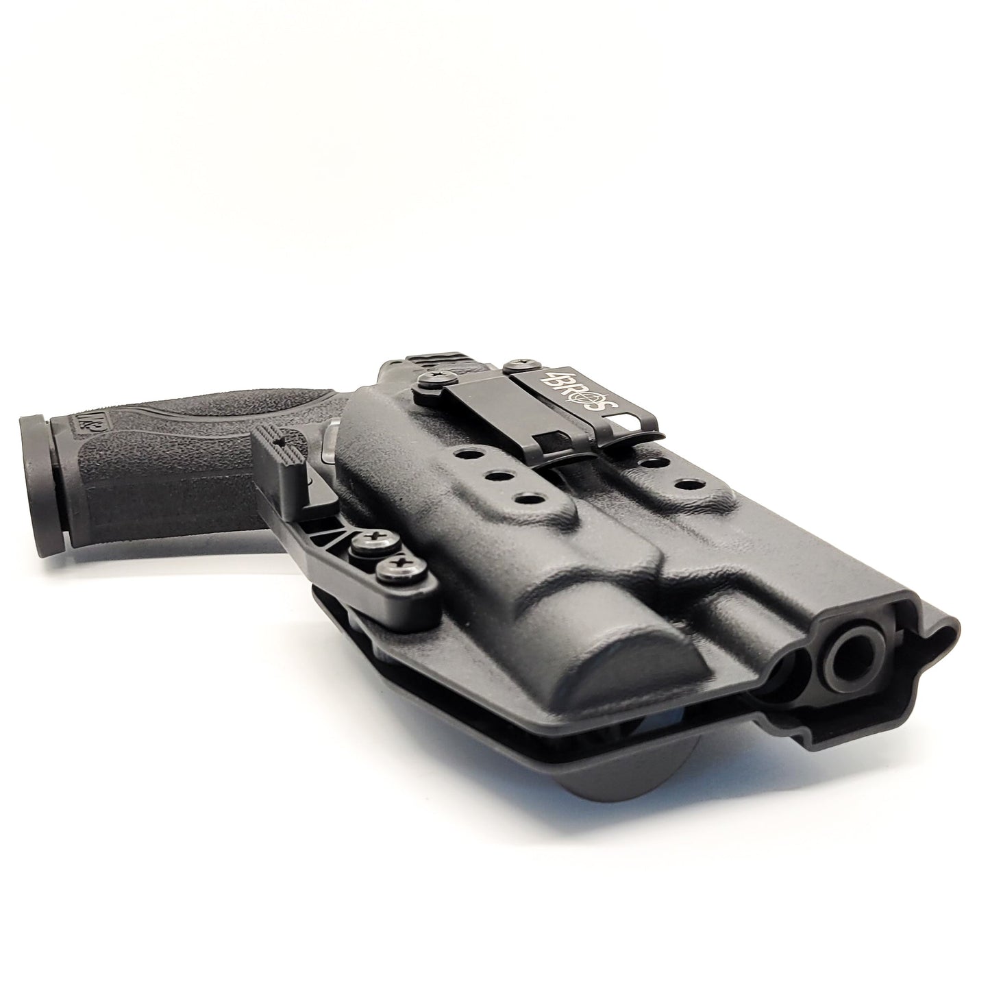 For the best IWB Holster for the Smith & Wesson M&P 9MM, 40 S&W, 45ACP M2.0 pistol with thumb safety & Streamlight TLR-1 HL shop Four Bothers 4BROS Holsters.