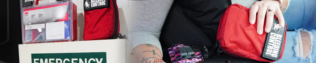 A trauma kit close up.