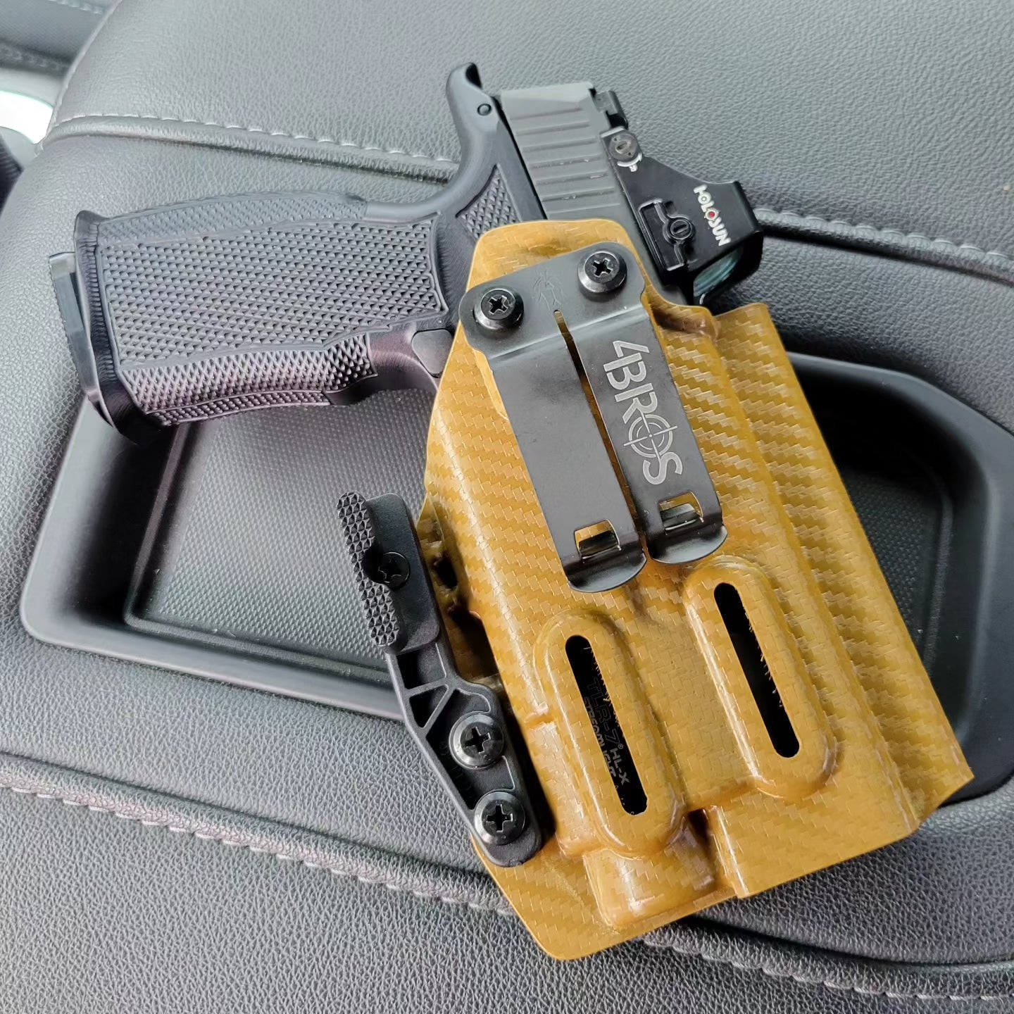 All of our Kydex holsters in the Icarus Precision collection are designed to fit the identified Icarus Grip Module, some with the appropriate light mounted to the firearm.