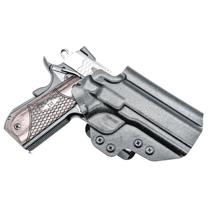 4.25" 1911 Outside Waistband (OWB) Holster, adjustable retention, open muzzle, high sweat shield, .093" thick material, Made in USA. (Ruger, S&W, Rock Island)