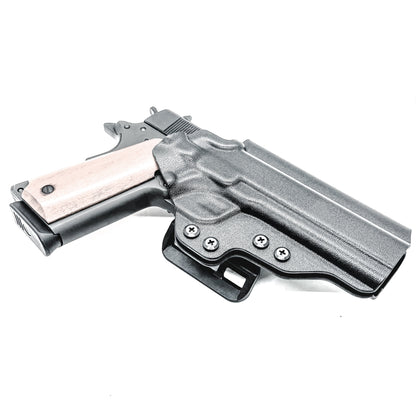 G.I. Style 1911 Outside Waistband (OWB) Holster in black with 4BROS 1.5" Belt Slide.
