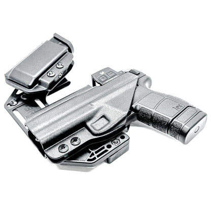 H&K VP9CC IWB RaceCar Appendix Rig. Inside Waistband sidecar holster and magazine carrier system with adjustable spacing, optics compatibility, and comfort.