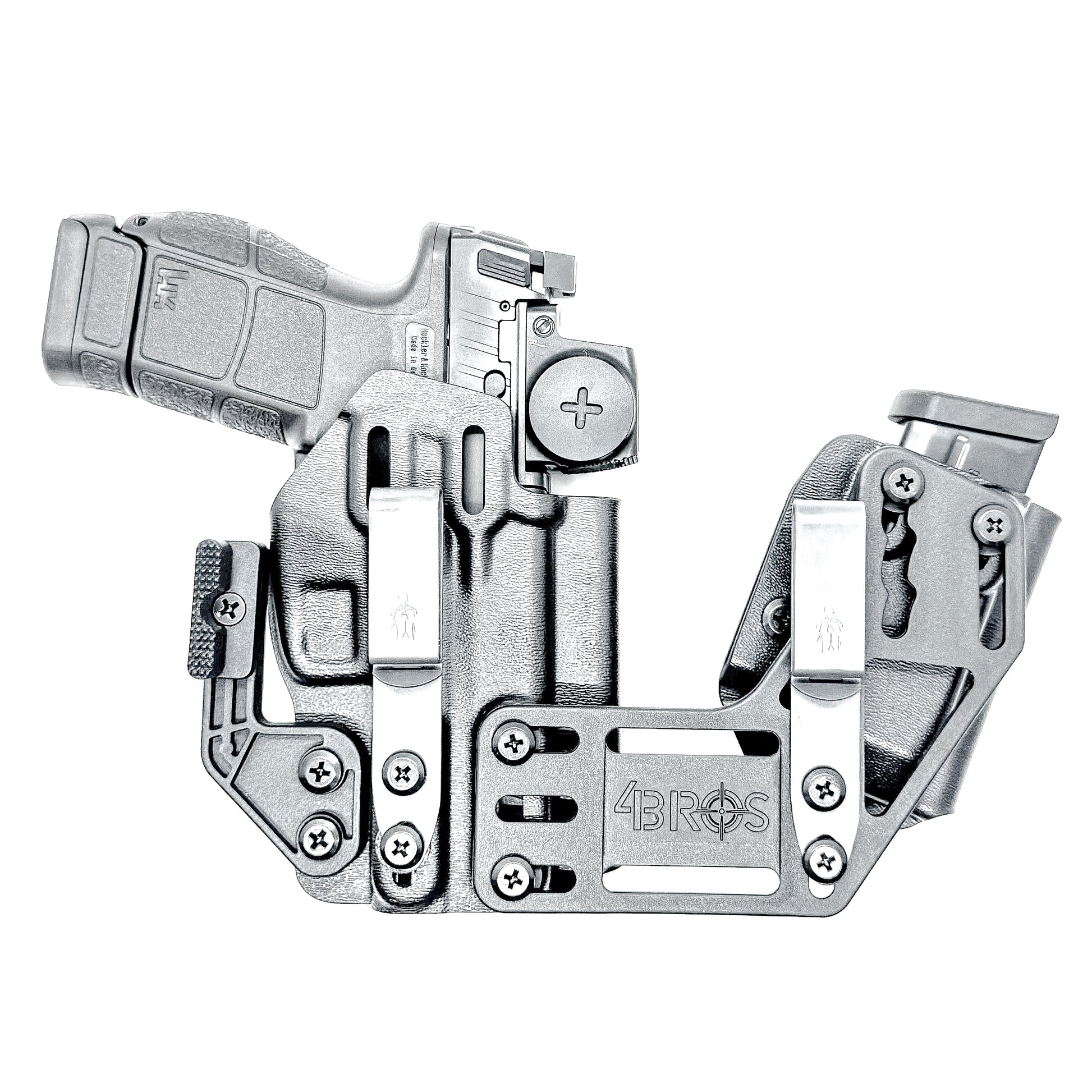 H&K VP9CC IWB RaceCar Appendix Rig. Inside Waistband sidecar holster and magazine carrier system with adjustable spacing, optics compatibility, and comfort.
